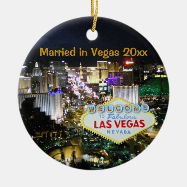 Las Vegas Wedding Holiday Ornament (Front)