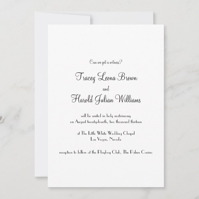 Las Vegas Wedding Invitation (Front)