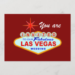 Las Vegas Wedding Invitation BURGUNDY