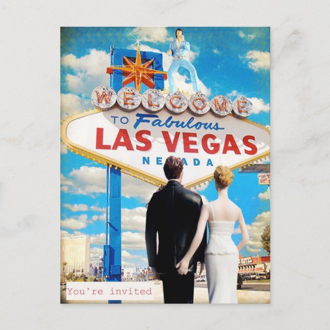 Las Vegas Wedding Invitation Postcard (Front)