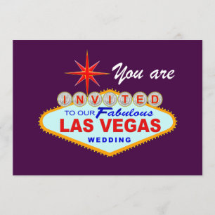 Las Vegas Wedding Invitation PURPLE