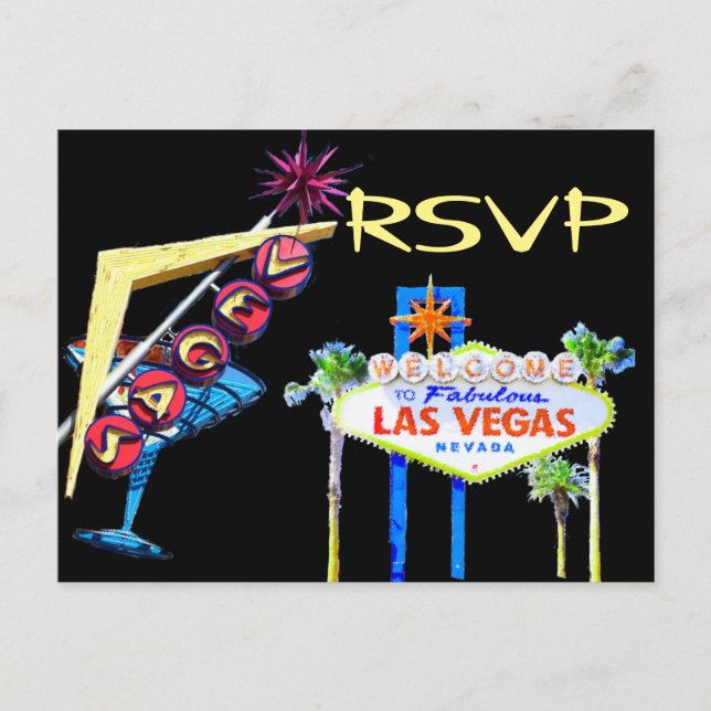 Las Vegas Wedding Invitation RSVP (Front)