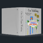 Las Vegas Wedding Lucky in Love  silver grey Binder<br><div class="desc">Las Vegas wedding album features the famous welcome to fabulous Las Vegas neon sign and gold dice to symbolize Lucky in Love. Personalized with names and date. This Las Vegas 3 ring binder makes a perfect photo album: insert the type of photo pages you prefer and make the album part...</div>