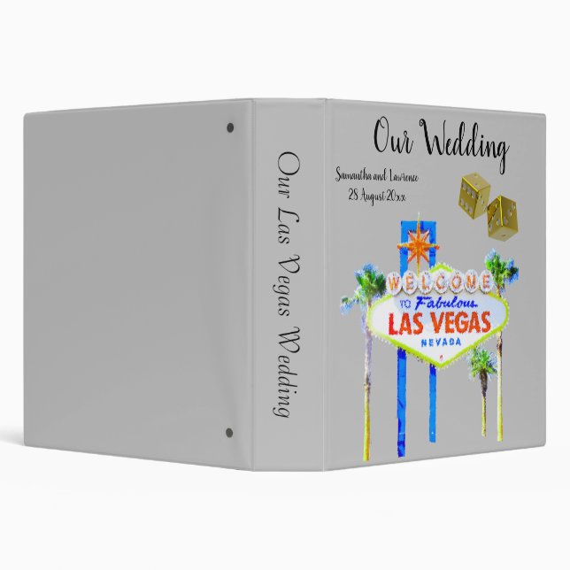 Las Vegas Wedding Lucky in Love  silver grey Binder (Background)