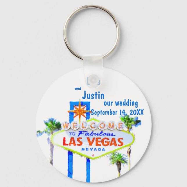 Las Vegas Wedding Memento Keychain (Front)