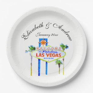 Las Vegas Wedding Paper Plate