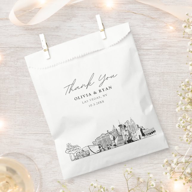  Las Vegas Wedding Personalized Favour Bag  (Clipped)