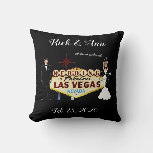 Las Vegas Wedding Personalized Throw Pillow (Front)