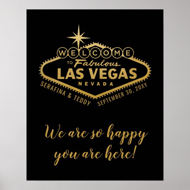 Las Vegas Wedding Personalized Welcome Sign (Front)