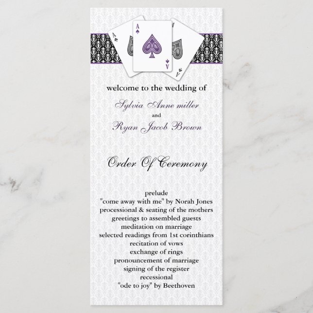 Las Vegas Wedding programs (Front)