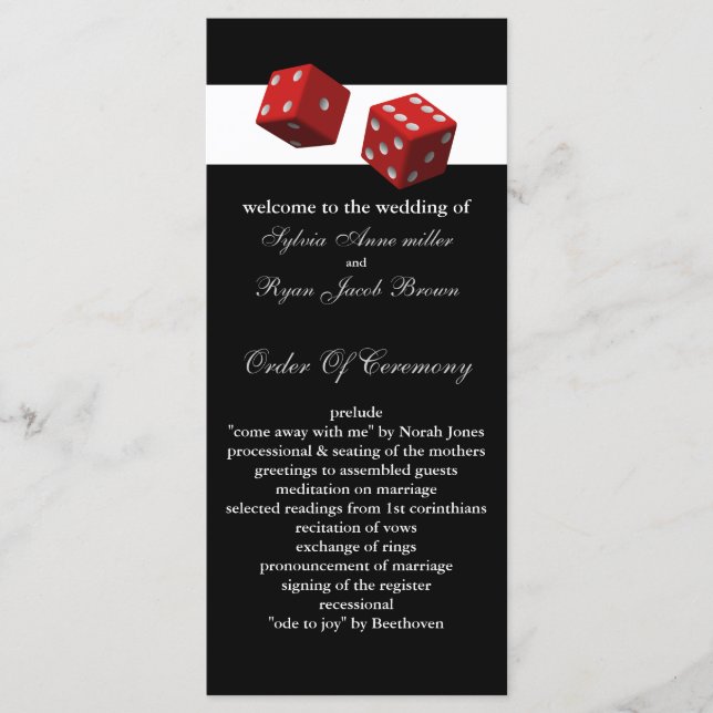 Las Vegas Wedding programs (Front)