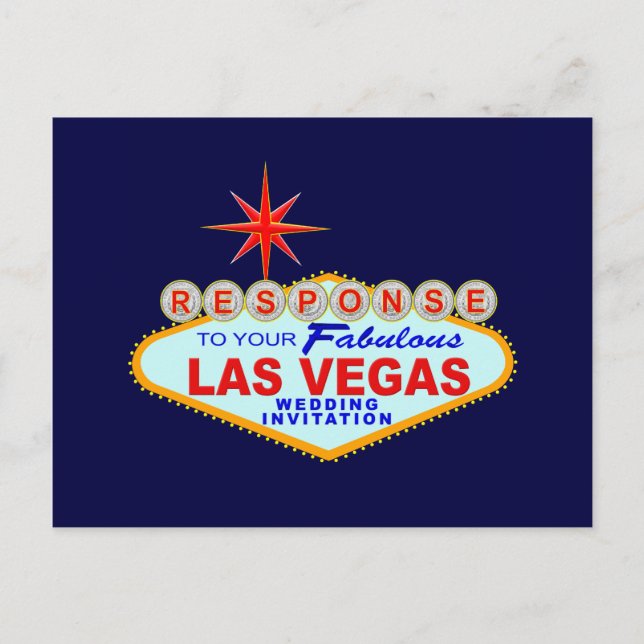 Las Vegas Wedding Response Card (Post Card) (Front)