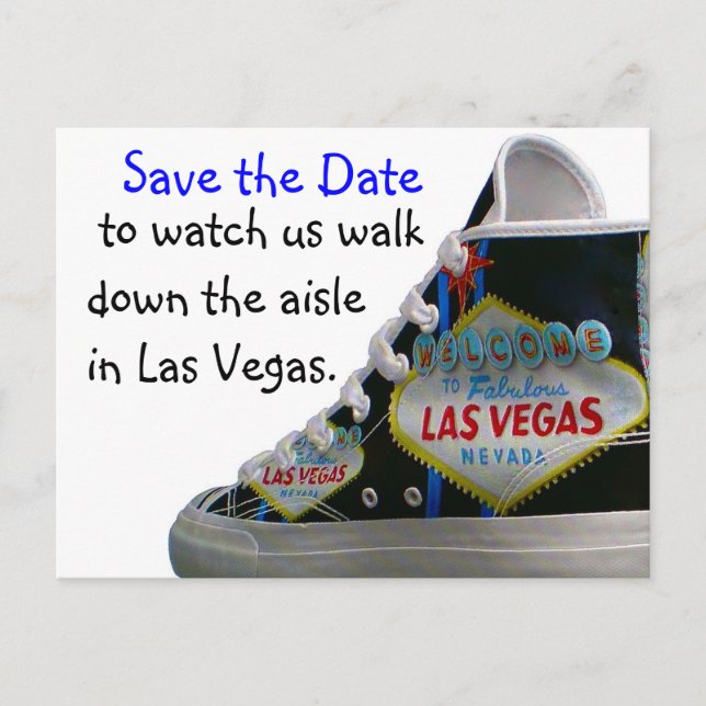 Las Vegas Wedding Save Date : walk down the aisle Announcement Postcard (Front)