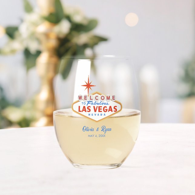 Las Vegas Wedding Stemless Wine Glass (Insitu (Wedding))