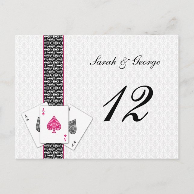 Las Vegas Wedding Table numbers Postcard (Front)