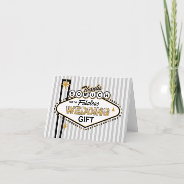 Las Vegas Wedding Thank You Note Card (Front)