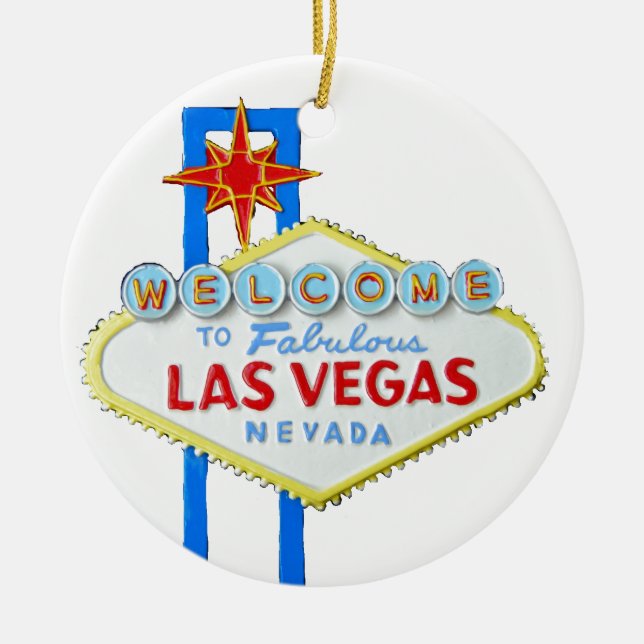 Las Vegas Welcome Sign Ceramic Ornament (Front)