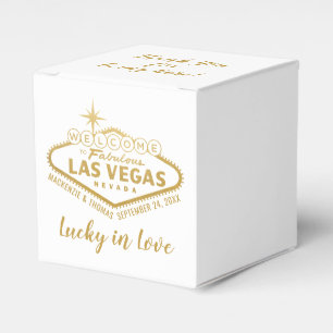 Las Vegas Welcome Sign Elegant Gold Wedding Favor Box