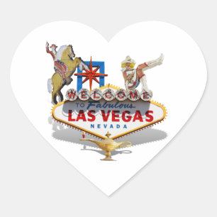Las Vegas Welcome Sign Heart Sticker