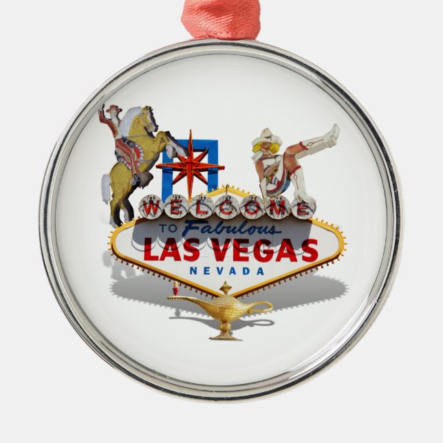 Las Vegas Welcome Sign Metal Ornament (Front)