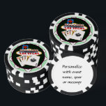 Las Vegas Welcome Sign Poker Chips<br><div class="desc">* The fabulous Welcome Sign with Playing Cards - a real Gamblers Delight ! * Nice as a parting gift, wedding reception gifts or Las Vegas personalized Wedding gift for your wedding crew. * Poker chips have nine colour options. * Choose font style, colour and size of text for personalizing...</div>
