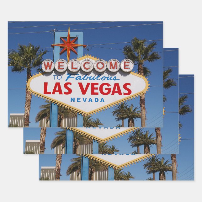 Las Vegas Welcome Sign Wrapping Paper Sheet (Set)
