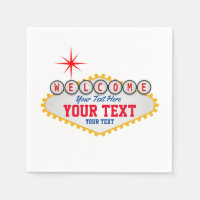 Las Vegas Welcome Sign Your Text Napkins