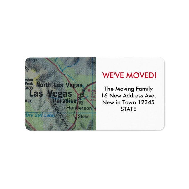 Las Vegas We've Moved label (Front)