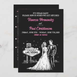 Las Vegas with QR Code Wedding Invitation
