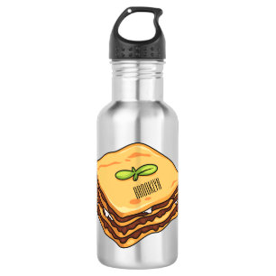Lasagna cartoon illustration 532 ml water bottle