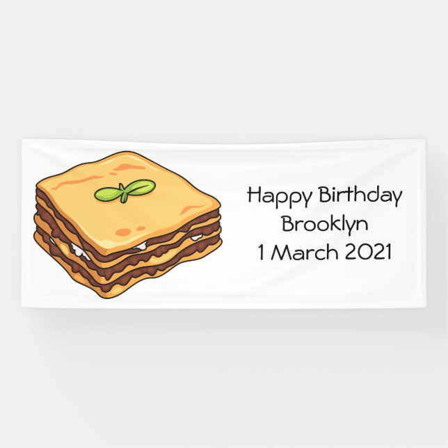 Lasagna cartoon illustration  banner (Horizontal)