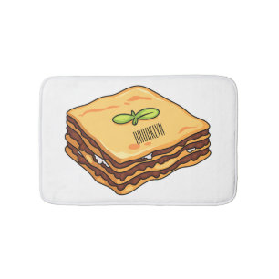 Lasagna cartoon illustration bath mat