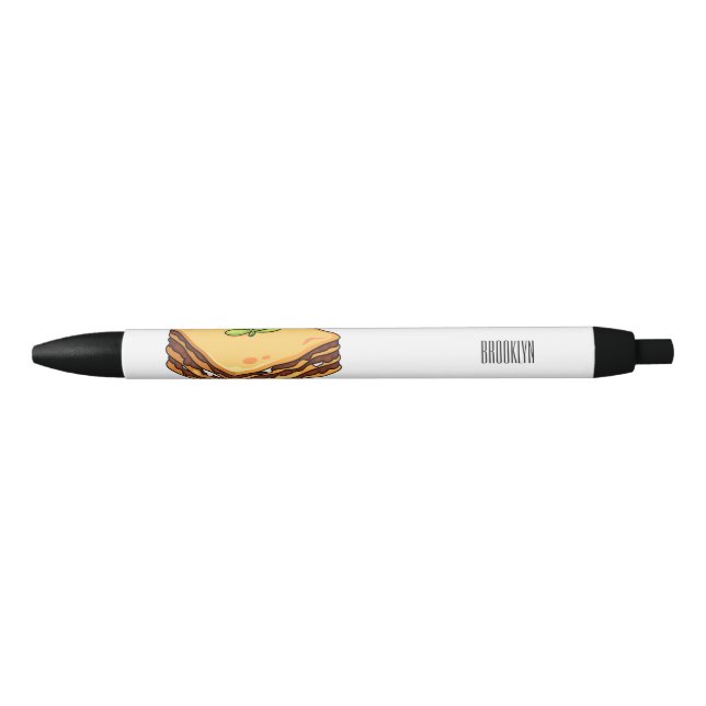 Lasagna cartoon illustration black ink pen (Front)