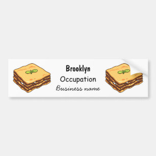 Lasagna cartoon illustration bumper sticker