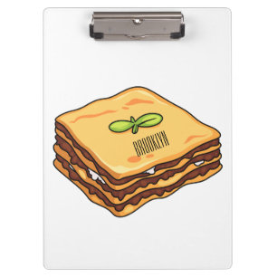 Lasagna cartoon illustration clipboard