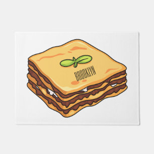Lasagna cartoon illustration doormat