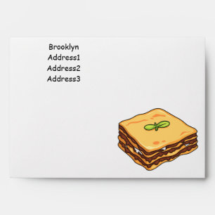 Lasagna cartoon illustration  envelope