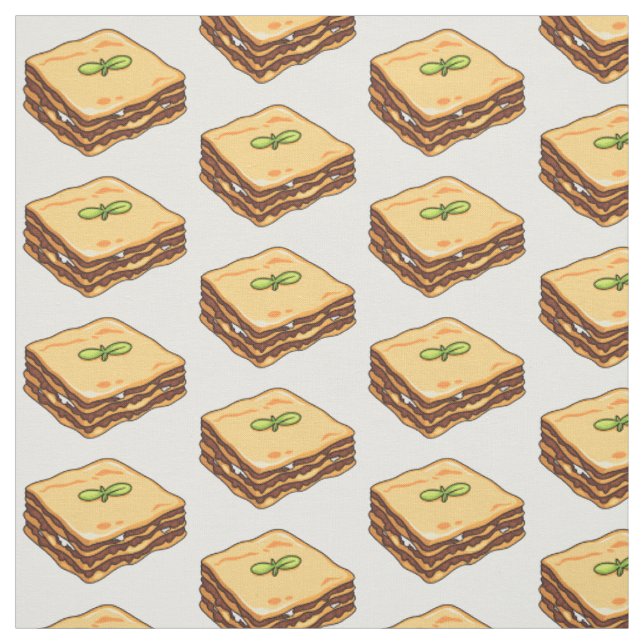 Lasagna cartoon illustration fabric (Swatch)