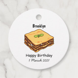 Lasagna cartoon illustration favour tags