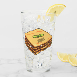 Lasagna cartoon illustration glass
