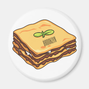 Lasagna cartoon illustration  magnet