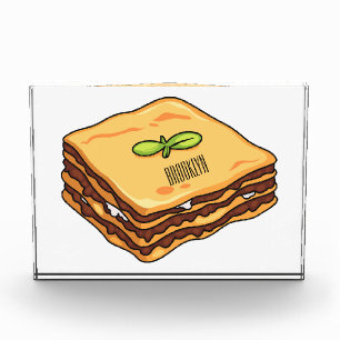 Lasagna cartoon illustration photo block