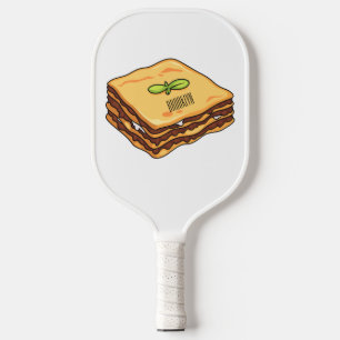 Lasagna cartoon illustration pickleball paddle
