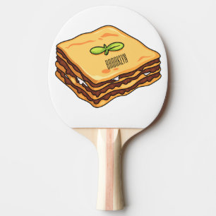 Lasagna cartoon illustration ping pong paddle