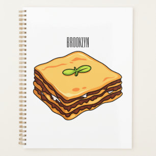 Lasagna cartoon illustration planner