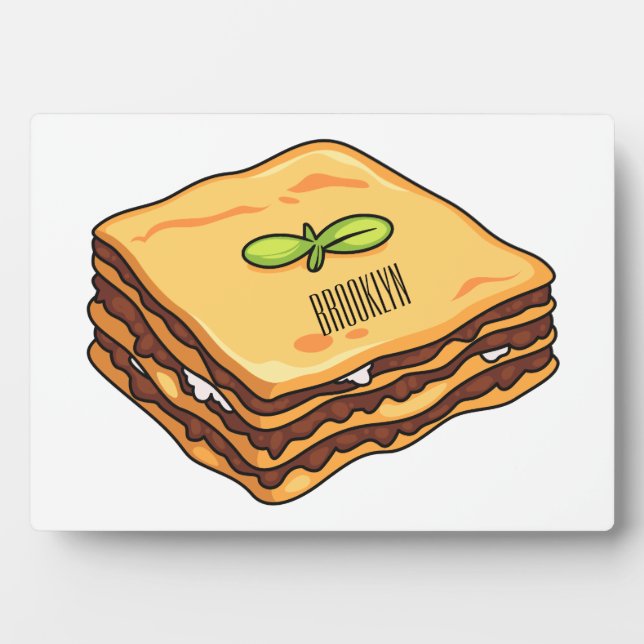 Lasagna cartoon illustration plaque (Front)