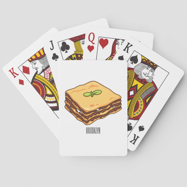 Lasagna cartoon illustration  playing cards (Back)