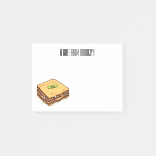 Lasagna cartoon illustration post-it notes
