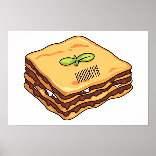 Lasagna cartoon illustration  poster (Front)