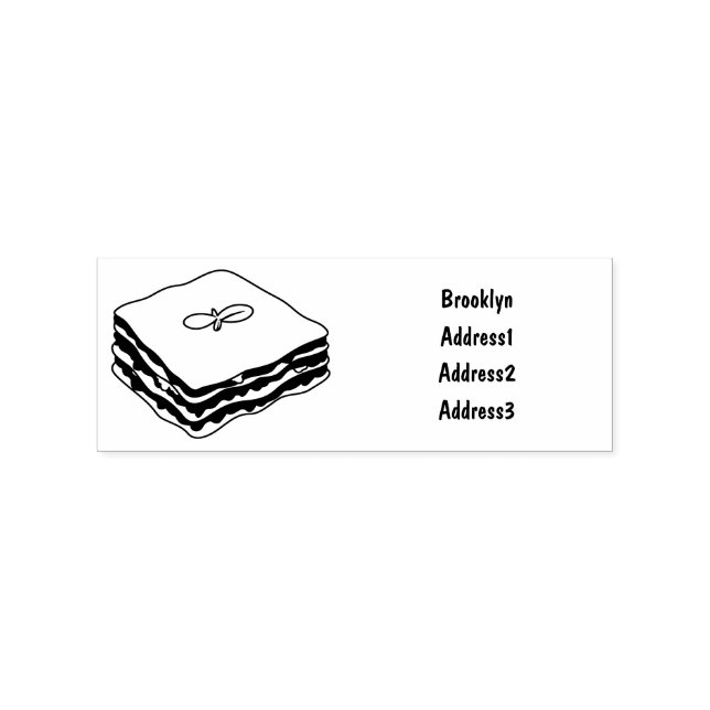 Lasagna cartoon illustration rubber stamp (Imprint)